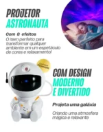🔥 Luminária Astronauta Projetor Led Infantil Galáxia Estrela Branco Robo Robozinho Luz Colorida Céu Teto Abajur De Mesa Cupula Decorativa Para Quarto Rgb Noturna Bivolt Portatil Lua Art Light - Imagem 2