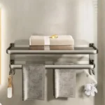 🔥 Prateleira De Banheiro Sem Furo Com Suporte Para Toalhas