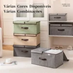 🔥 Organizador Multiuso Dobrável Roupa Cesto Armário Com Tampa - Imagem 2