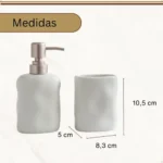 🔥 Kit Banheiro Cerâmica Porta Escova E Saboneteira Lavabo - Imagem 2