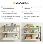 🔥 Prateleira Livros Multiuso Decoração Estilo Industrial Mdf - Imagem 3