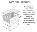 🔥 Organizador De Geladeira Ervas Frutas Legumes Clear Fresh Com Cesto 2,2l Ou OF 450 - Imagem 3